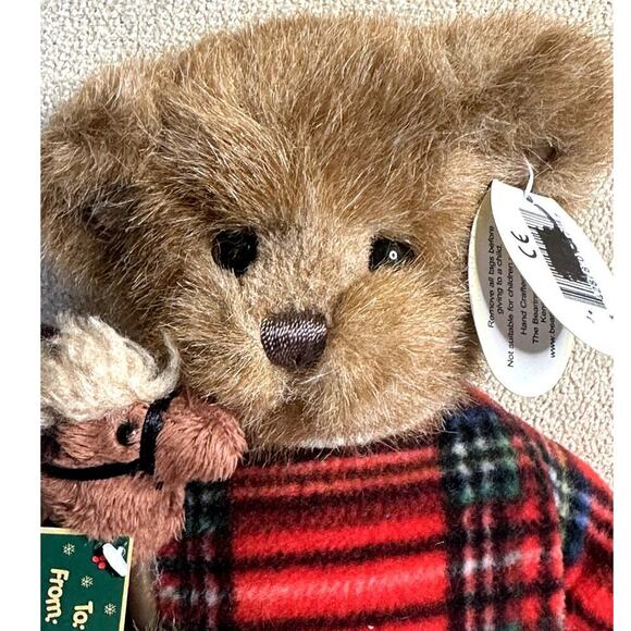 Bearington Collection Gavin Red Plaid PJ Bear Toy- 14 inch - Picture 4 of 7
